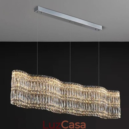 Luminária pendente de cristal longa, decoração de luxo, luz de teto Luminária pendente de cristal longa, decoração de luxo, luz de teto