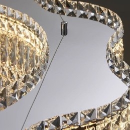 Luminária pendente de cristal longa, decoração de luxo, luz de teto