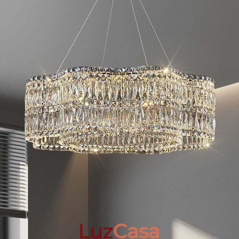Luminária de teto de cristal moderna e simples para decoração