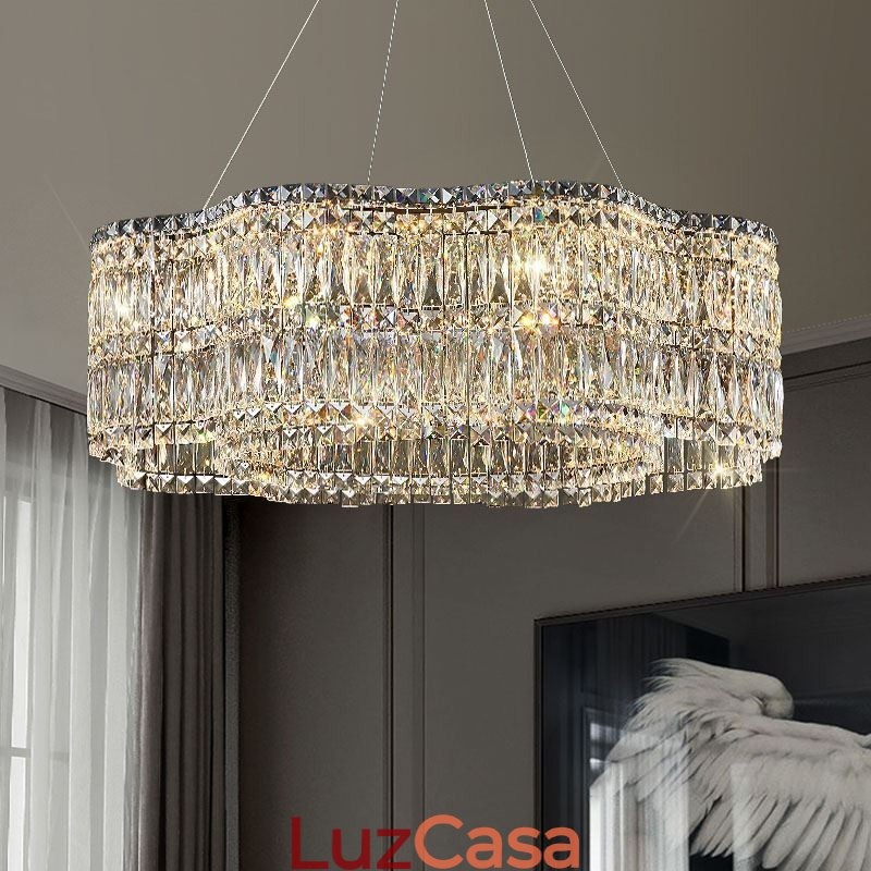 Luminária de teto de cristal moderna e simples para decoração