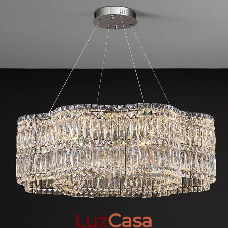 Luminária de teto de cristal moderna e simples para decoração