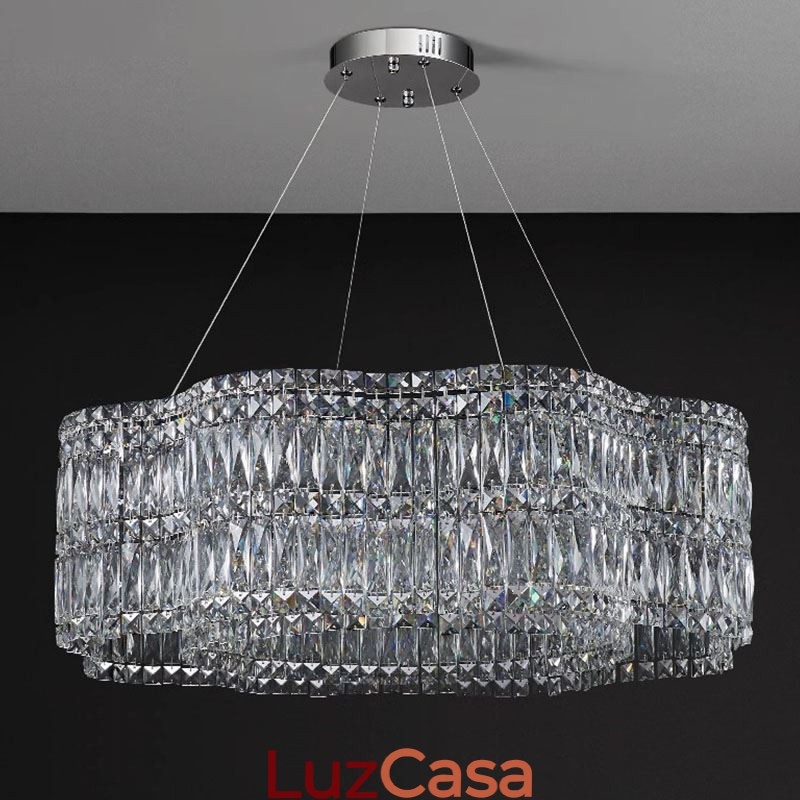 Luminária de teto de cristal moderna e simples para decoração