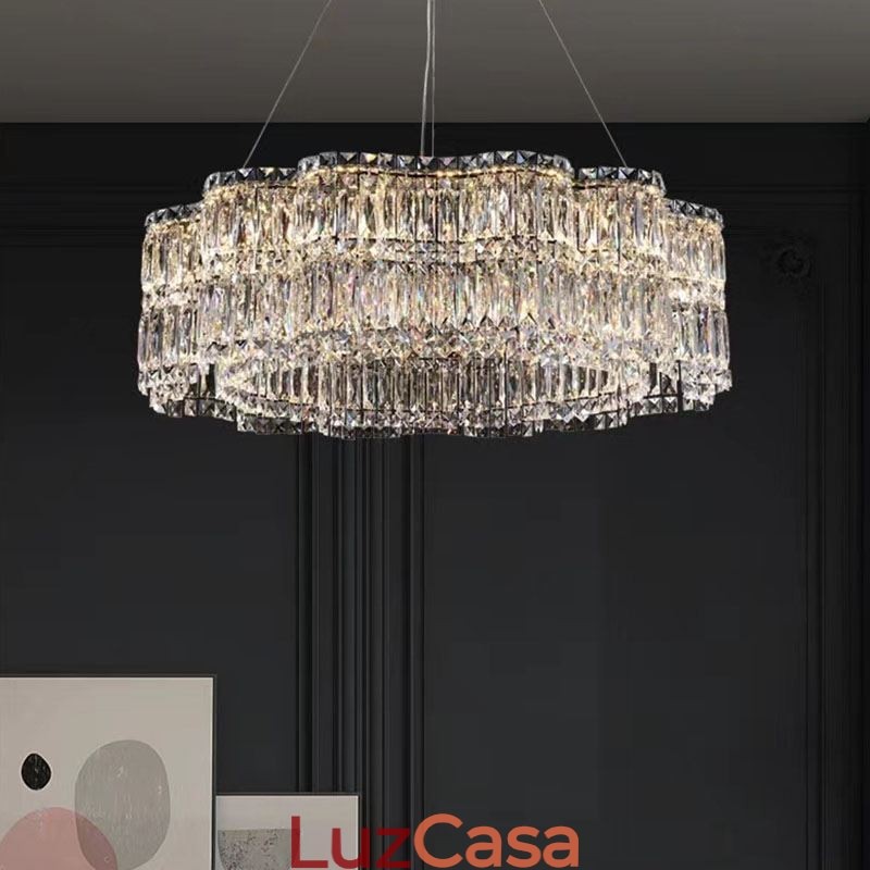 Luminária de teto de cristal moderna e simples para decoração