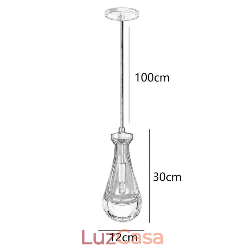 Pendente de gota de água moderno e minimalista em cobre com arte de teto