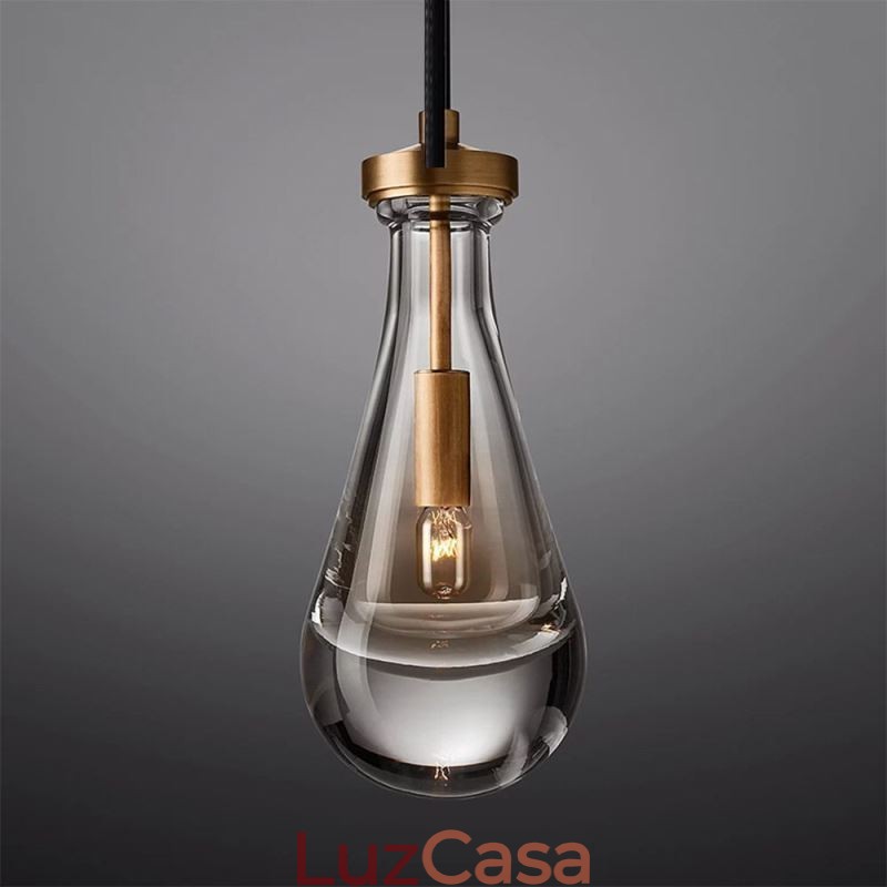 Pendente de gota de água moderno e minimalista em cobre com arte de teto