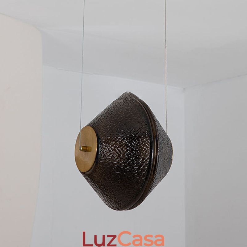 Luminária pendente moderna, simples, de vidro, pequena, para teto