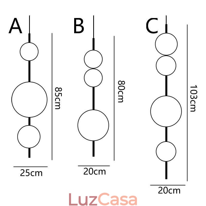 Luminária pendente moderna minimalista Magic Beans Molecule Ceiling Light
