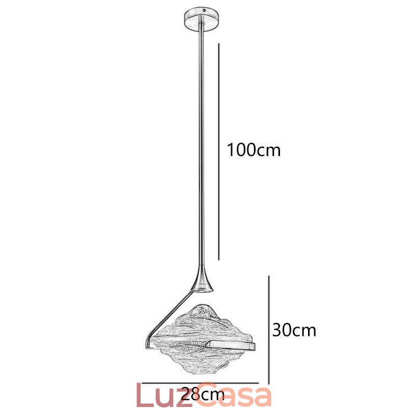 Luminária pendente moderna minimalista em ferro forjado com vidro lava, luminária de teto