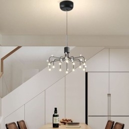 Luminária pendente nórdica criativa natural branca, 14 luzes