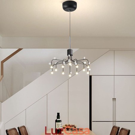 Luminária pendente nórdica criativa natural branca, 14 luzes