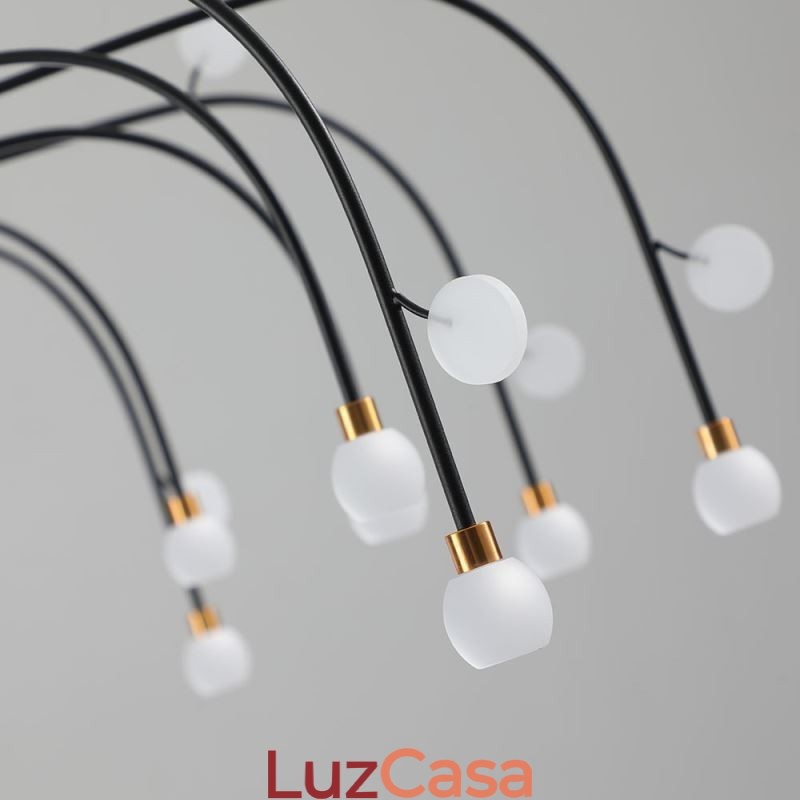 Luminária pendente nórdica criativa natural branca, 14 luzes