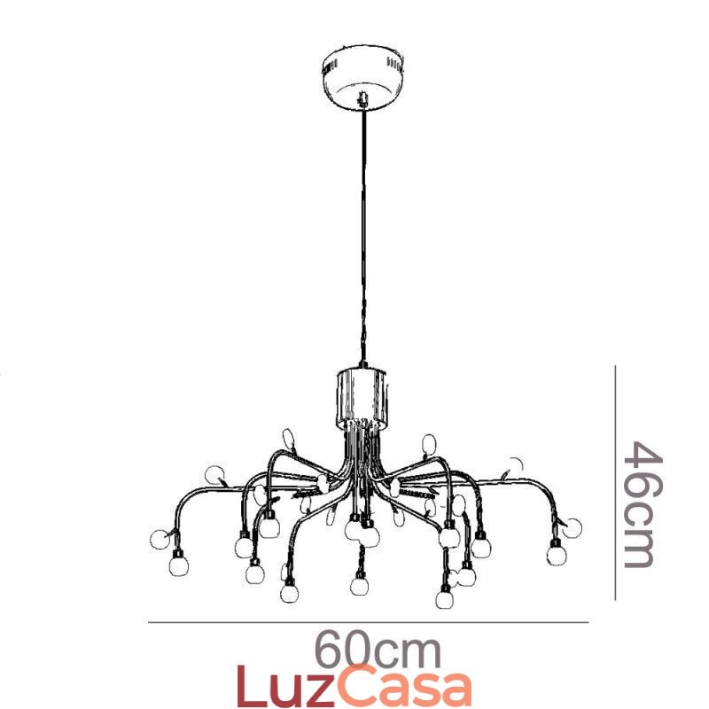 Luminária pendente nórdica criativa natural branca, 14 luzes