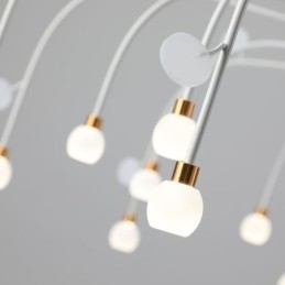 Luminária pendente nórdica criativa natural branca, 14 luzes