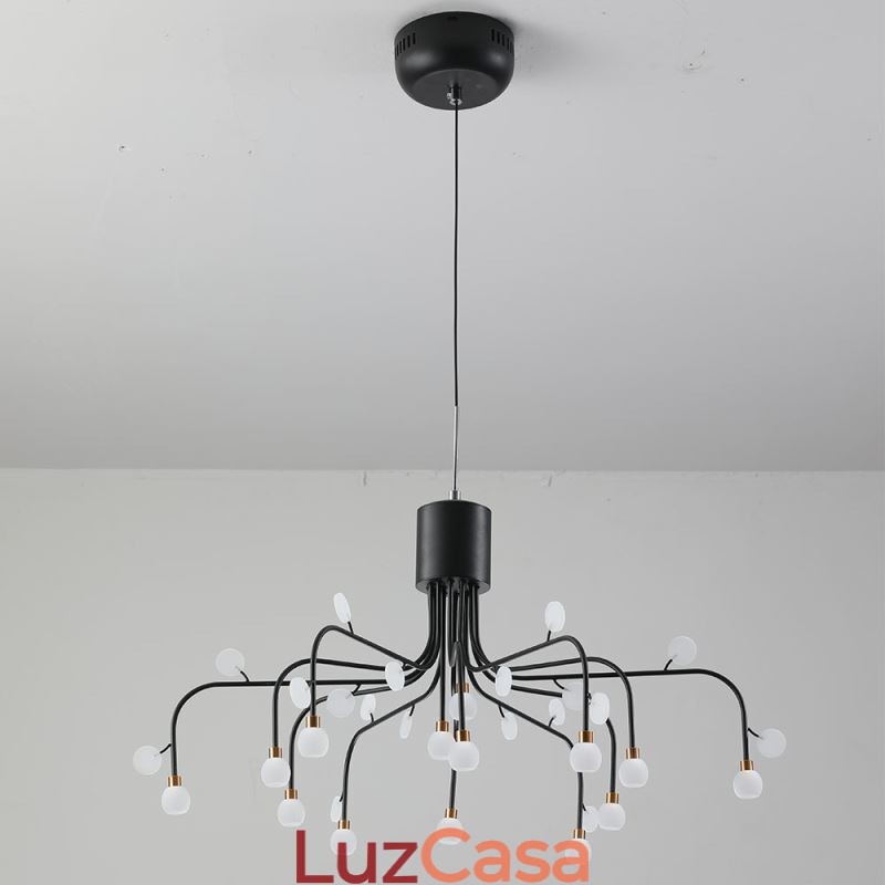 Luminária pendente nórdica criativa natural branca, 14 luzes