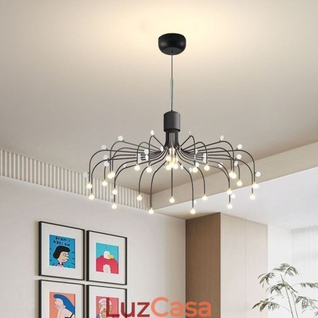 Luminária pendente nórdica criativa natural branca para teto 30 luzes Luminária pendente nórdica criativa natural branca para teto 30 luzes