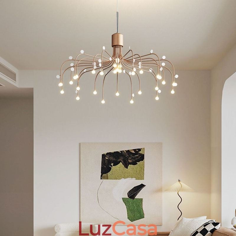 Luminária pendente nórdica criativa natural branca para teto 30 luzes