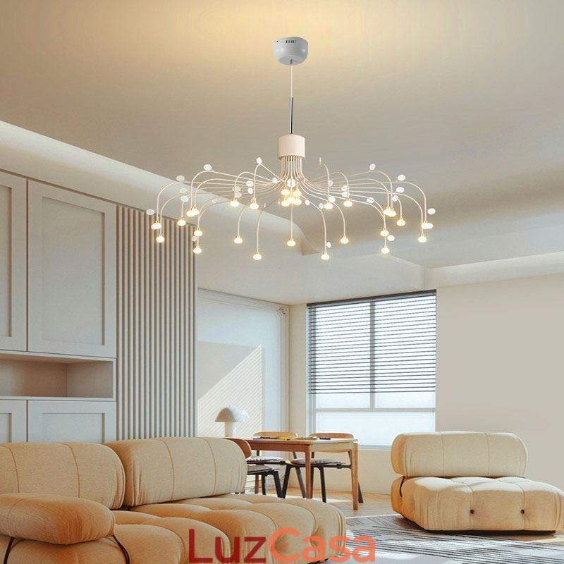 Luminária pendente nórdica criativa natural branca para teto 30 luzes