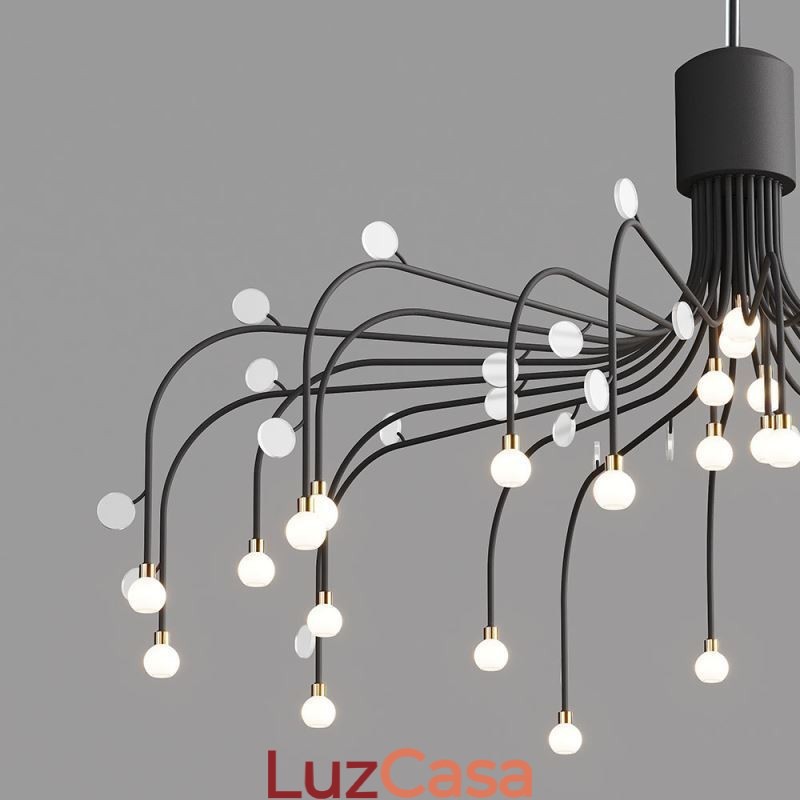 Luminária pendente nórdica criativa natural branca para teto 30 luzes