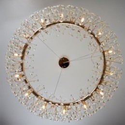 Luminária pendente moderna minimalista em ferro forjado circular com flor de sol
