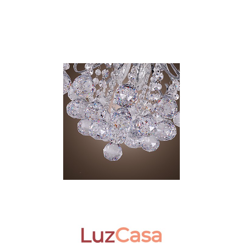 Lustre de cristal moderno contemporâneo estilo mini metal galvanizado montagem embutida