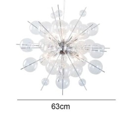 Luminária pendente moderna, minimalista, de teto em vidro bolha