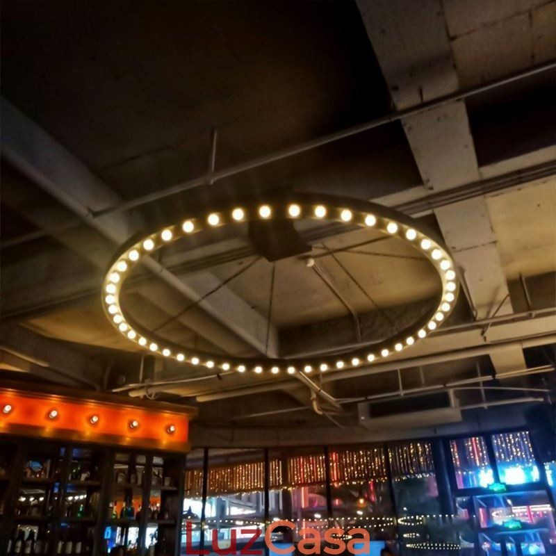Luminária pendente americana retrô em ferro forjado decoração de teto
