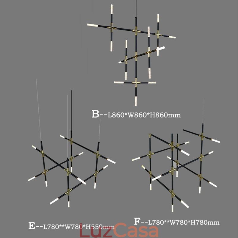 Luminária pendente Splicing Branco quente Luz de teto criativa DIY Lâmpada de combinação