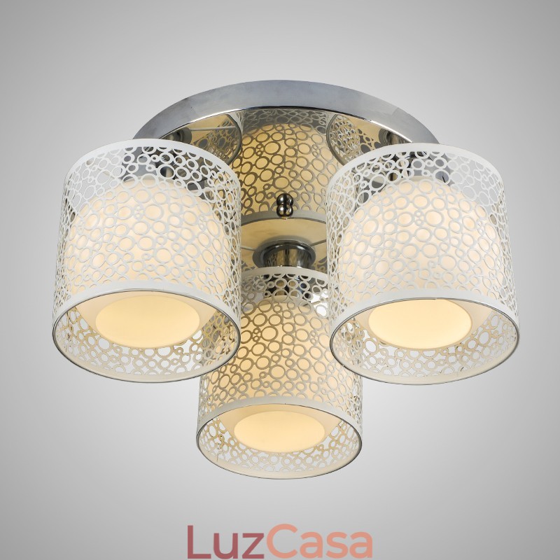 Três luzes de teto de vidro Dome Light Montagem embutida