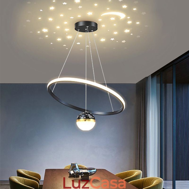 Luminária pendente moderna simples de ferro forjado silicone anel único luz de teto