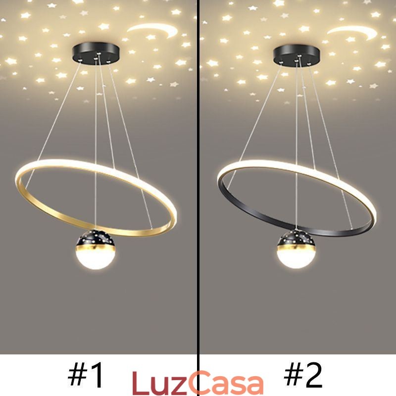 Luminária pendente moderna simples de ferro forjado silicone anel único luz de teto