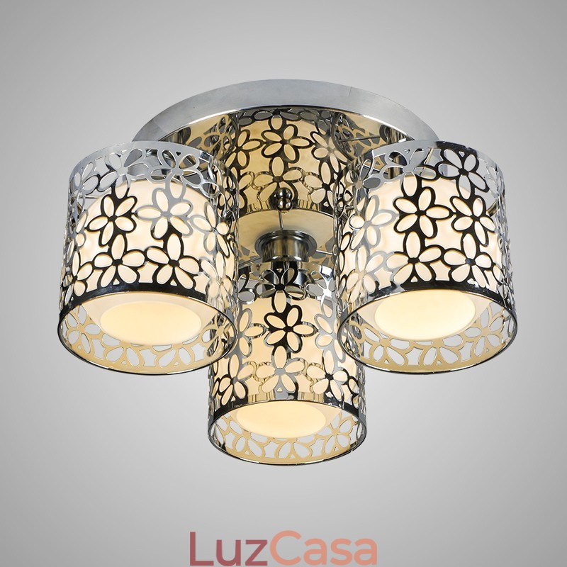 Três luzes de teto de vidro Dome Light Montagem embutida