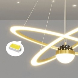 Luminária pendente de ferro forjado acrílico estrelado céu anel luz de teto