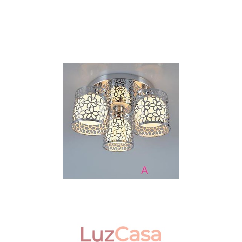Três luzes de teto de vidro Dome Light Montagem embutida