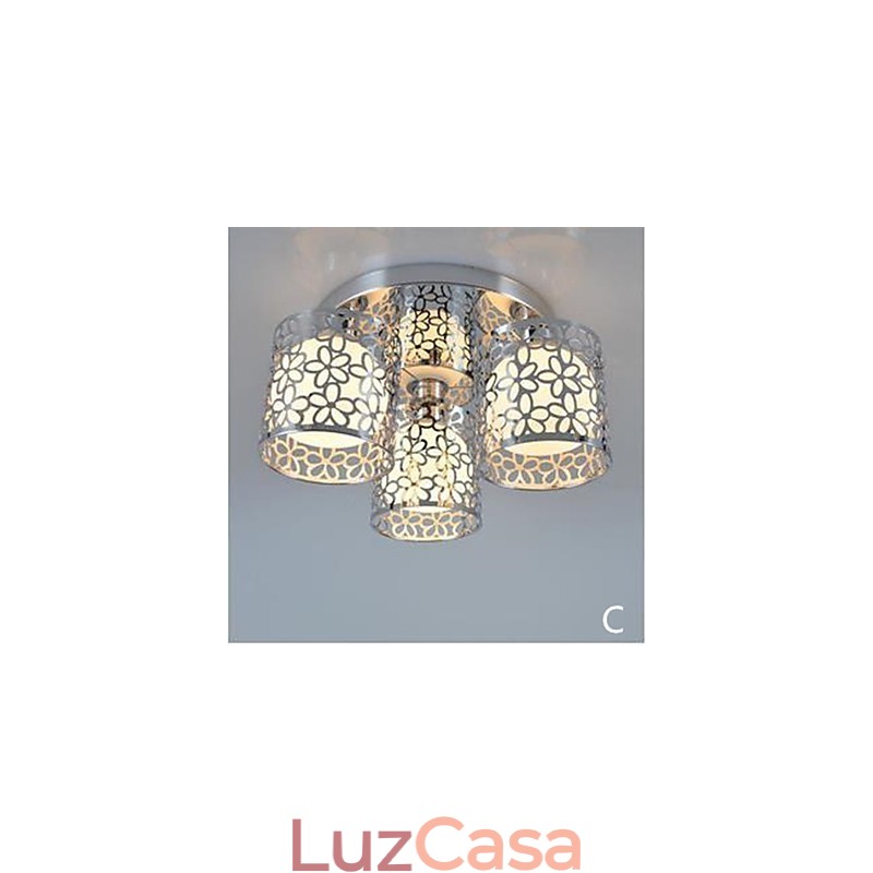 Três luzes de teto de vidro Dome Light Montagem embutida