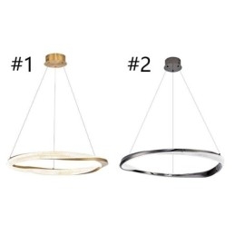 Luminária pendente de ferro forjado, anel de acrílico, luz de teto de círculo único