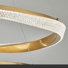 Luminária pendente de ferro forjado, anel de acrílico, luz de teto de círculo único
