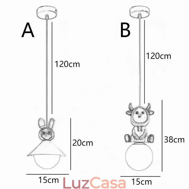 Luminária pendente moderna minimalista G9 ferro forjado coelho bezerro resina teto luz