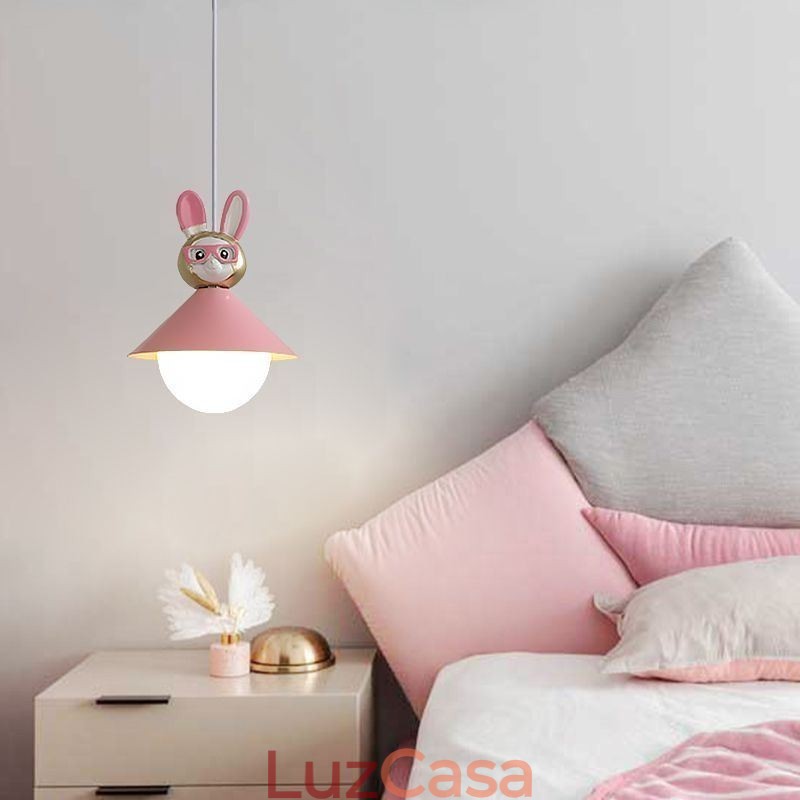 Luminária pendente moderna minimalista G9 ferro forjado coelho bezerro resina teto luz