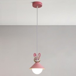 Luminária pendente moderna minimalista G9 ferro forjado coelho bezerro resina teto luz