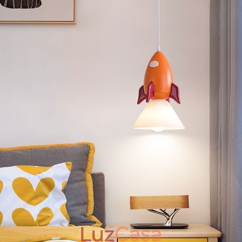 Luminária pendente minimalista em ferro forjado com pouso na lua, pequena luminária de teto