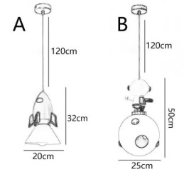 Luminária pendente minimalista em ferro forjado com pouso na lua, pequena luminária de teto