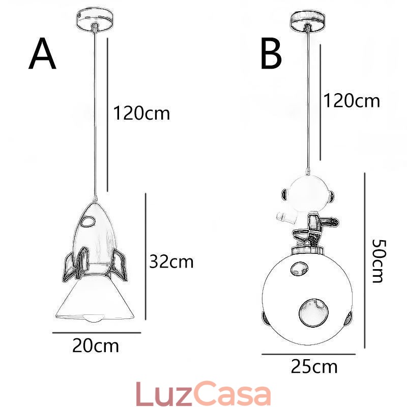Luminária pendente minimalista em ferro forjado com pouso na lua, pequena luminária de teto