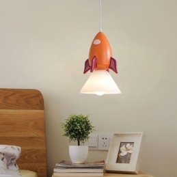 Luminária pendente minimalista em ferro forjado com pouso na lua, pequena luminária de teto