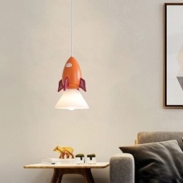 Luminária pendente minimalista em ferro forjado com pouso na lua, pequena luminária de teto