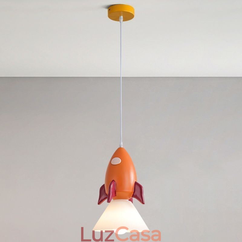 Luminária pendente minimalista em ferro forjado com pouso na lua, pequena luminária de teto