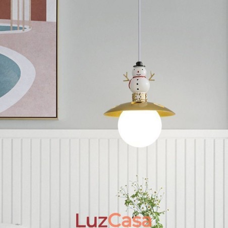 Luminária pendente moderna simples G9 ferro forjado resina boneco de neve luz de teto Luminária pendente moderna simples G9 ferro forjado resina boneco de neve luz de teto