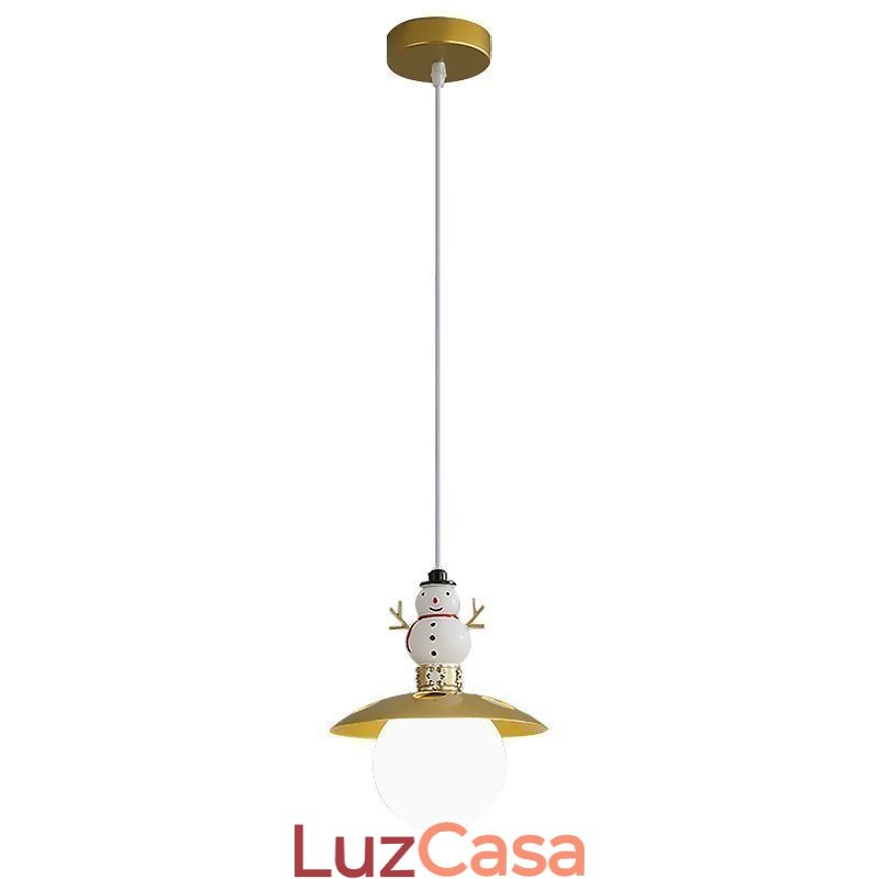 Luminária pendente moderna simples G9 ferro forjado resina boneco de neve luz de teto