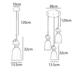 Luminária pendente moderna em ferro forjado, luminária de teto em resina rosa Piggy