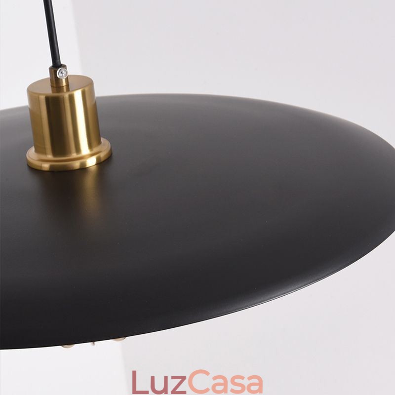 Luminária pendente nórdica criativa em ferro forjado com disco de teto