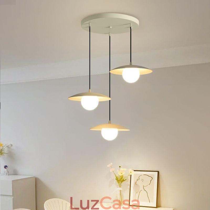 Luminária de teto nórdica pendente criativa em ferro forjado G9 Disc